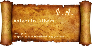 Valentin Albert névjegykártya